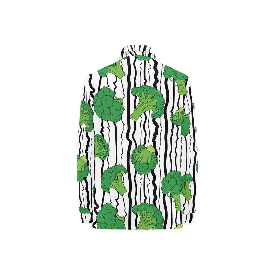 Cool Broccoli pattern Women's Long Sleeve Polo Shirt