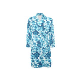 Hibiscus Pattern Print Design 03 Men's Long Sleeve Belted Night Robe
