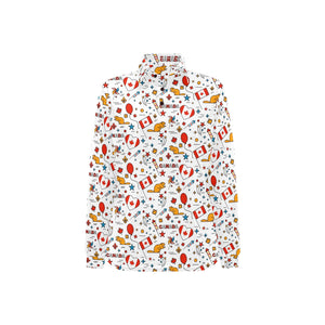 Canada Pattern Print Design 03 Women's Long Sleeve Polo Shirt