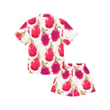 dragon fruits design pattern Kids' Boys' Girls' V-Neck Short Pajama Set