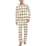 Hamburger Pattern Print Design 02 Men's Long Pajama Set