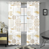 Beautiful gold japanese pattern Gauze Curtain