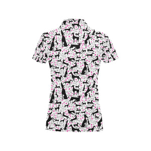 Greyhound Pattern Print Design 02 Women's All Over Print Polo Shirt