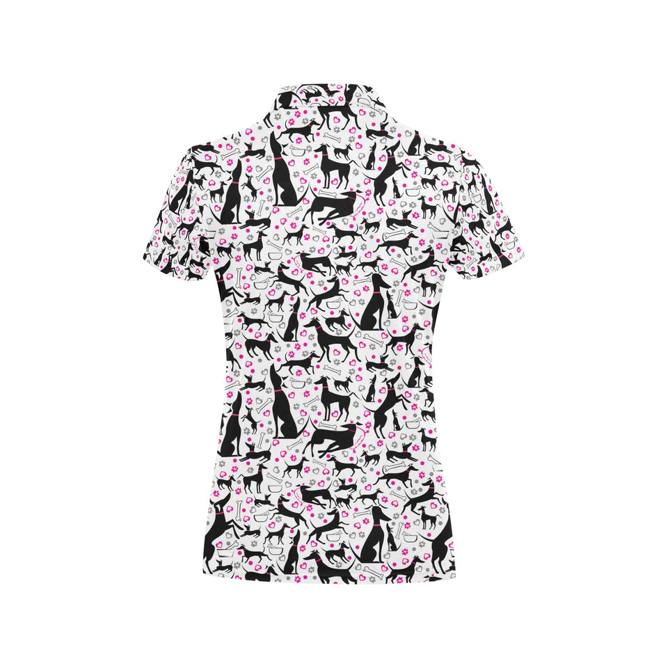Greyhound Pattern Print Design 02 Women's All Over Print Polo Shirt