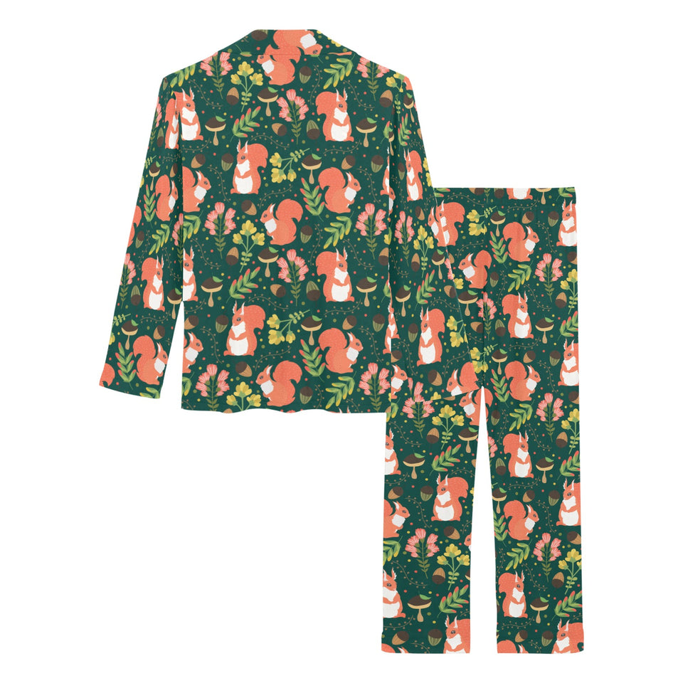 Squirrel Pattern Print Design 03 Women's Long Pajama Set