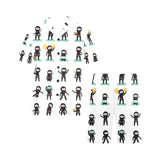 Cute ninja katana sword pattern Men's V-Neck Short Pajama Set