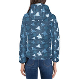 Stingray Pattern Print Design 04 Women's Padded Hooded Jacket