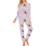Beautiful toucan flower leaves Women's All Over Print Pajama Set
