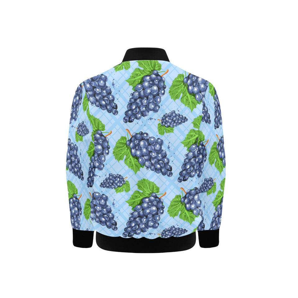 Watercolor grape pattern Kids' Boys' Girls' Bomber Jacket
