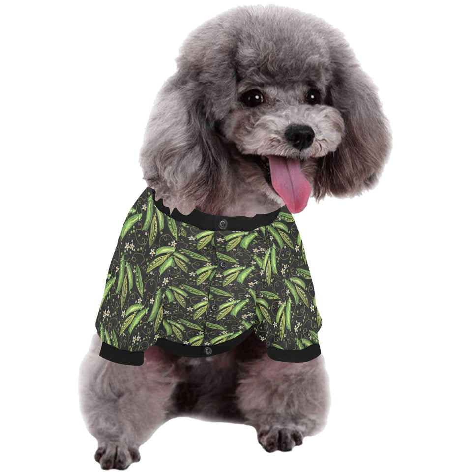 Green Peas Pattern Print Design 02 All Over Print Pet Dog Round Neck Fuzzy Shirt