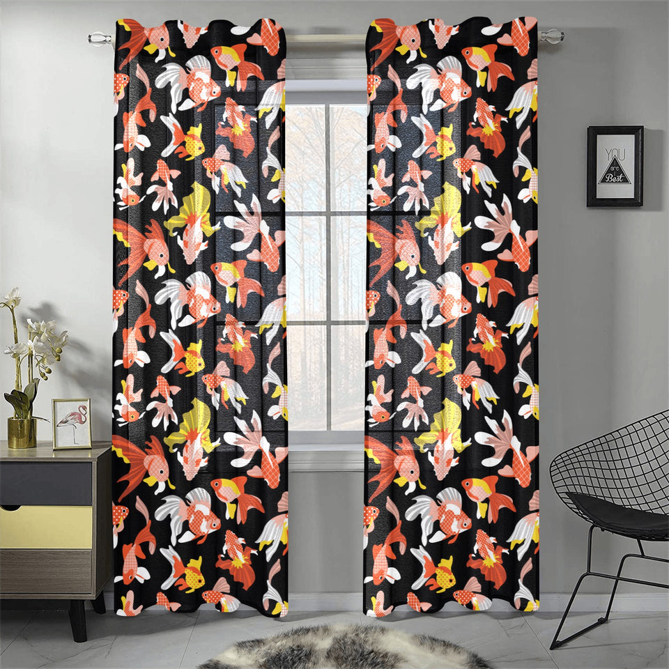 Goldfish Pattern Print Design 03 Gauze Curtain