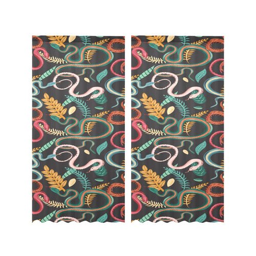 Colorful snake plant pattern Gauze Curtain