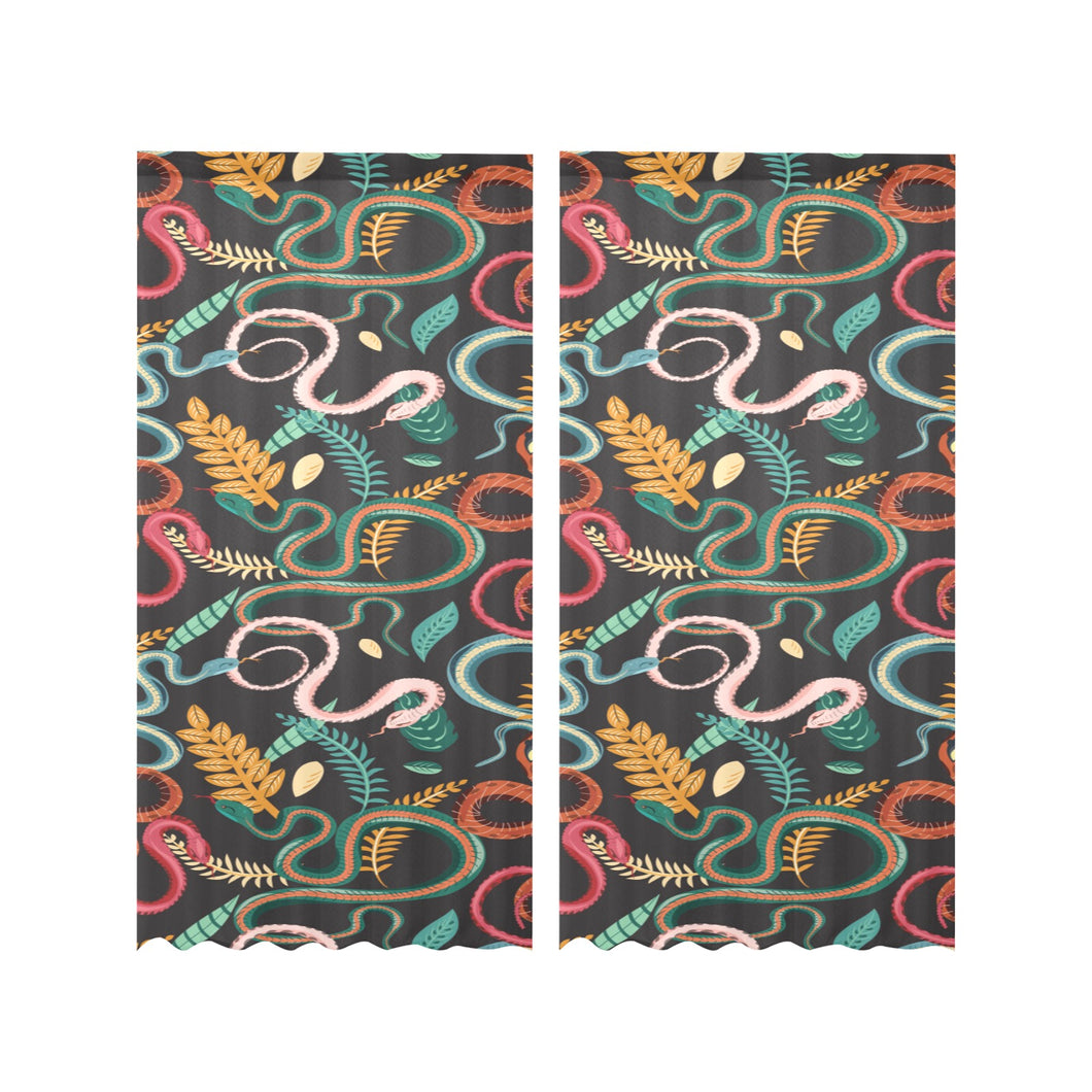 Colorful snake plant pattern Gauze Curtain