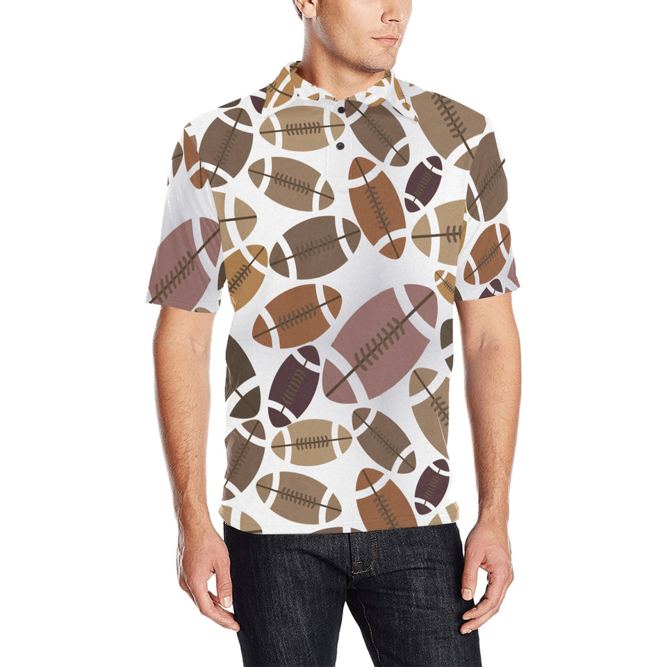 American football ball pattern Men's All Over Print Polo Shirt