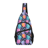 Pineapples pattern zigzag background All Over Print Chest Bag