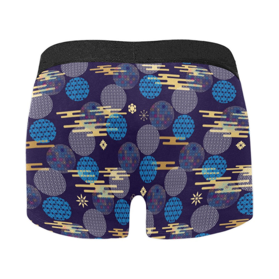 Blue japanese pattern cloud wave flower Men's All Over Print Boxer Briefs Men's Underwear