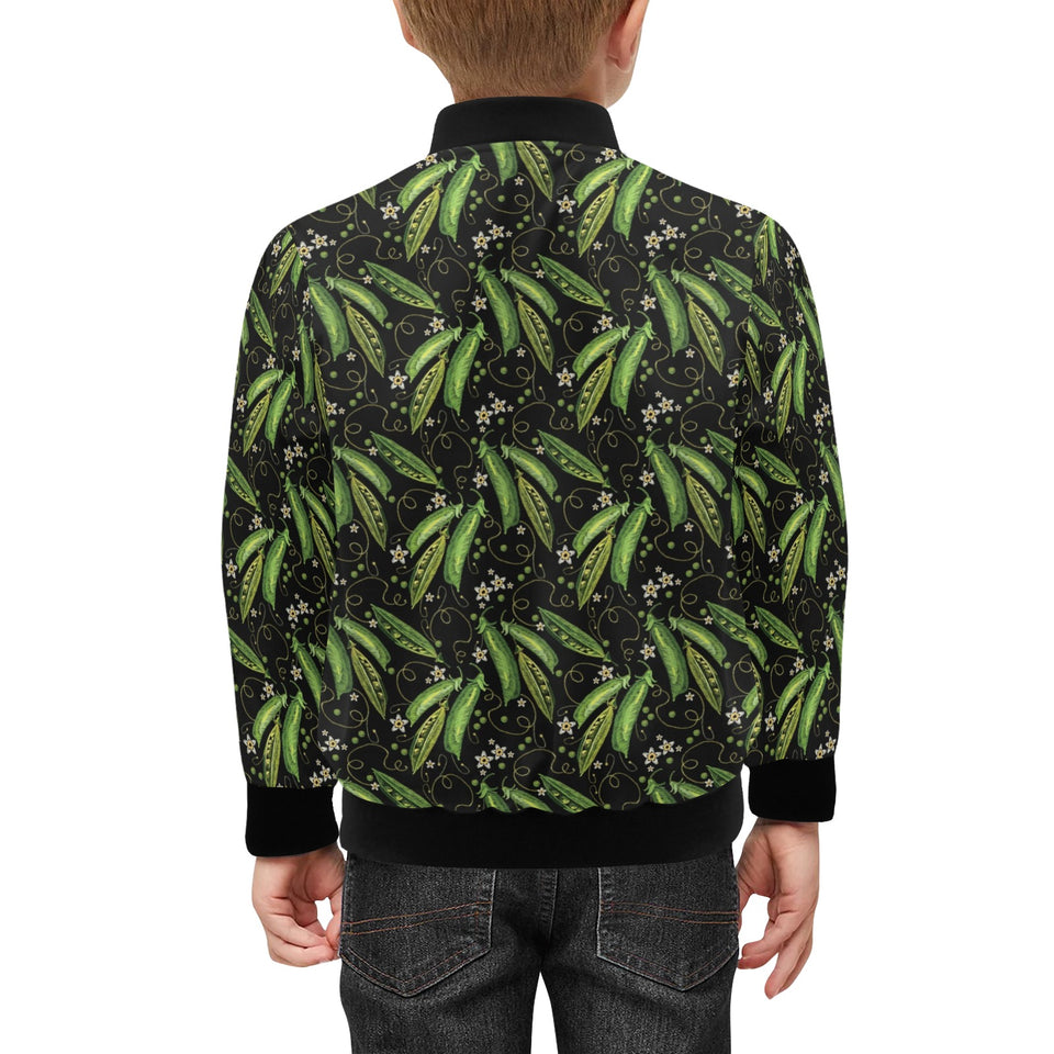 Green Peas Pattern Print Design 02 Kids' Boys' Girls' Bomber Jacket