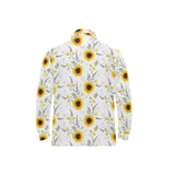 beautiful sunflowers pattern Men's Long Sleeve Polo Shirt