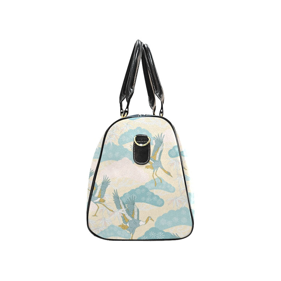 Bonsai bamboo stork japanese pattern cream theme Travel Bag