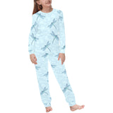 Dragonfly pattern blue background Kids' Boys' Girls' All Over Print Pajama Set