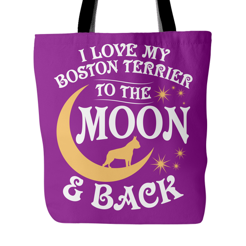 Tote Bag-I Love My Boston Terrier To The Moon & Back ccnc003 dg0059