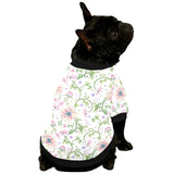 Beautiful pink lotus waterlily leaves pattern All Over Print Pet Dog Round Neck Fuzzy Shirt