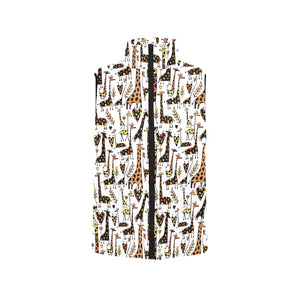 Giraffe Pattern Print Design 05 Women's Padded Vest