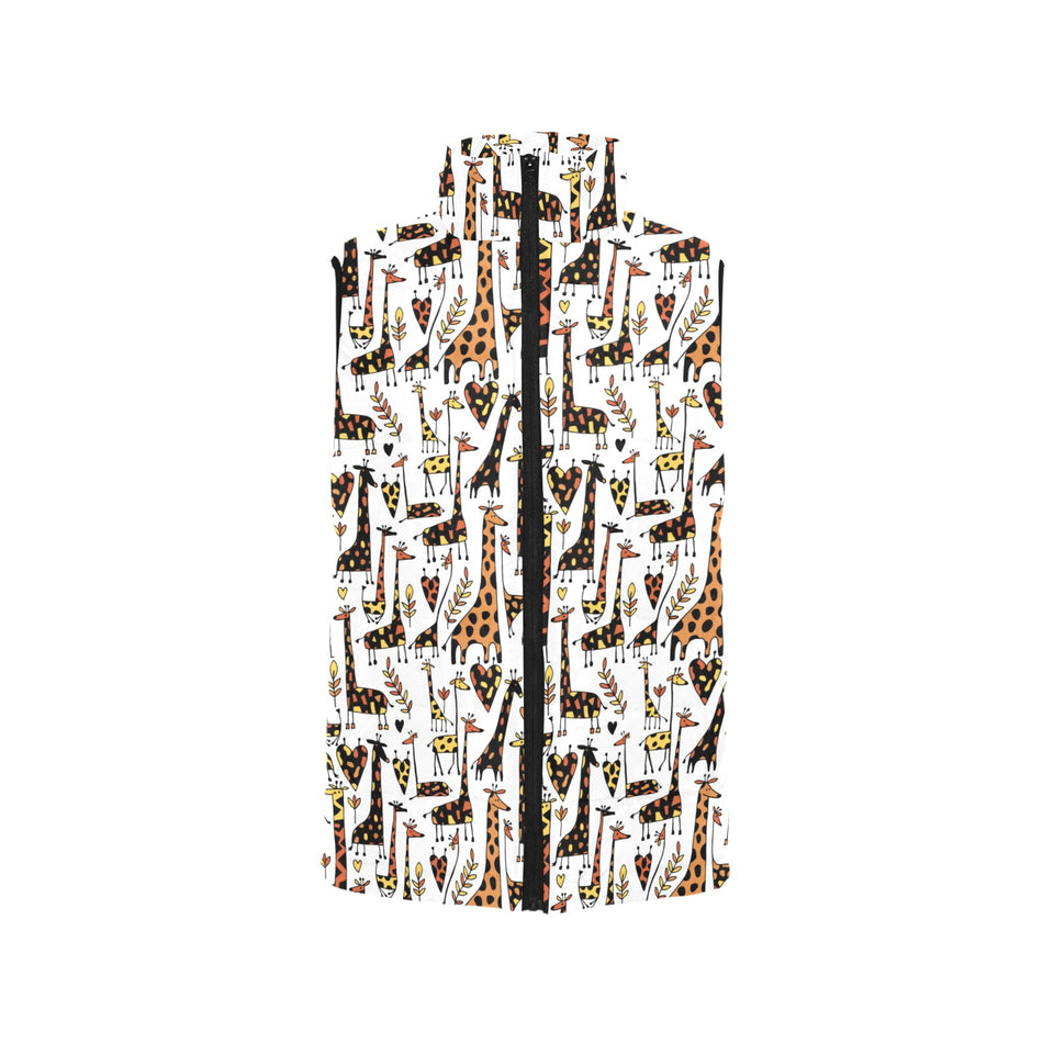 Giraffe Pattern Print Design 05 Women's Padded Vest