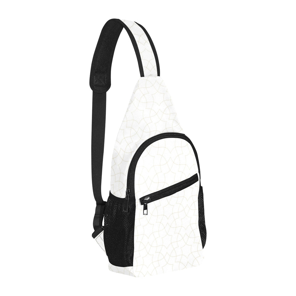 arabic white pattern All Over Print Chest Bag