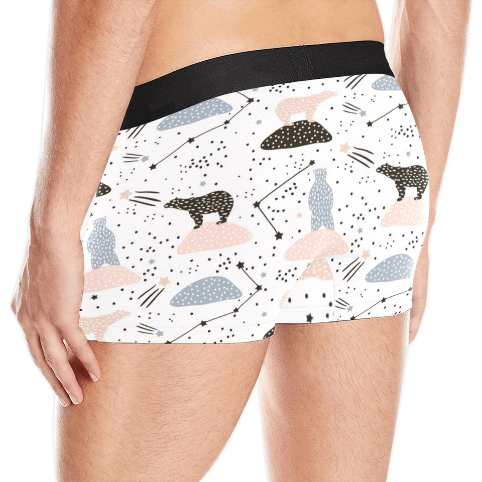 Polar bears star poka dot pattern Men's All Over Print Boxer Briefs Men's Underwear