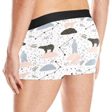 Polar bears star poka dot pattern Men's All Over Print Boxer Briefs Men's Underwear