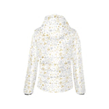 Christmas tree Christmas element Silver gold patte Women's Padded Hooded Jacket