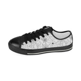 Spider web cobweb pattern white background Women's Low Top Canvas Shoes Black