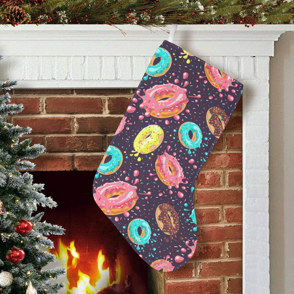 Colorful donut glaze pattern Christmas Stocking