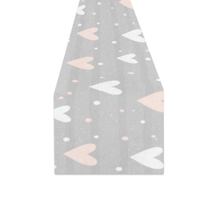 Heart pattern gray background Table Runner