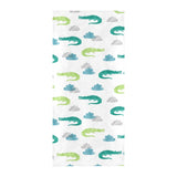 watercolor crocodile pattern Beach Towel