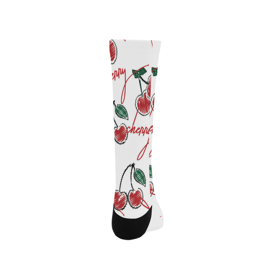 Hand drawn cherry pattern Crew Socks