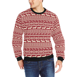 Dachshund Nordic pattern Men's Crew Neck Sweatshirt