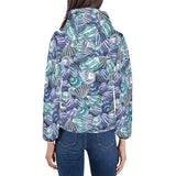 Shell design pattern Women's Padded Hooded Jacket