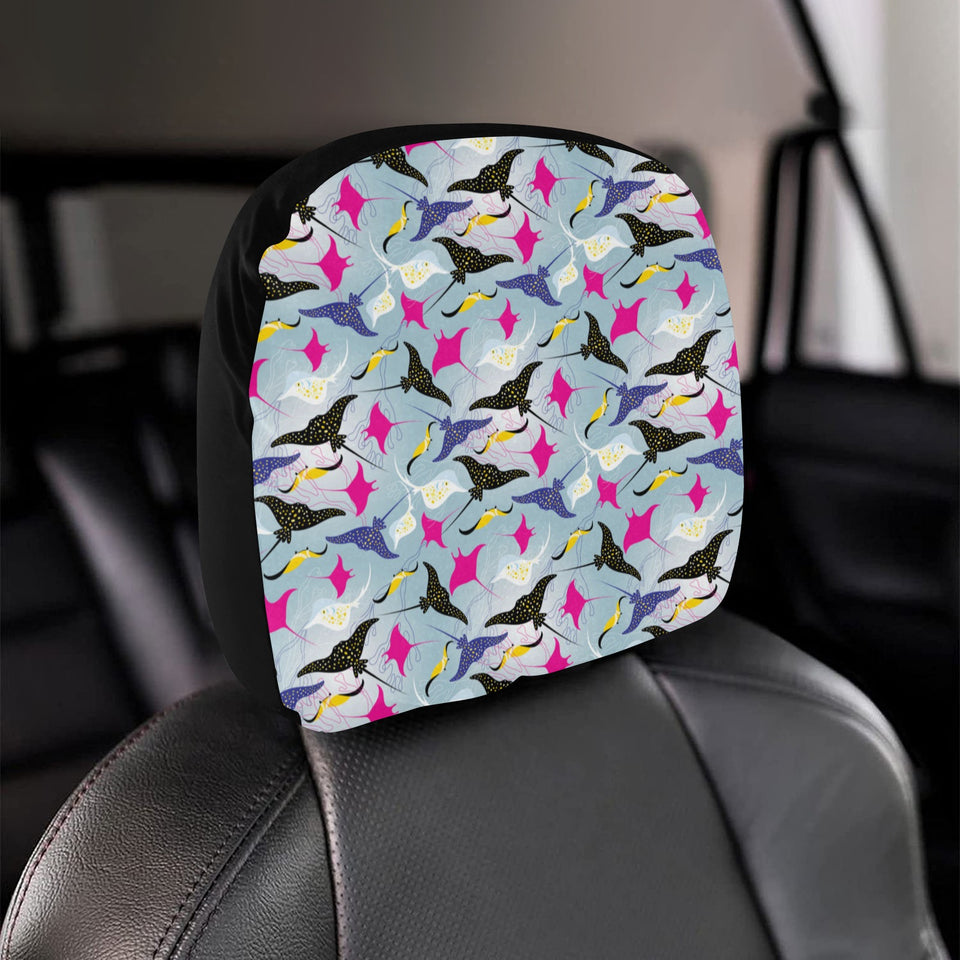 Stingray Pattern Print Design 01 Car Headrest Cover