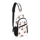 Cute pugs pink heart paw pattern All Over Print Chest Bag