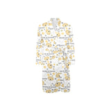 Golden Retriever Pattern Print Design 04 Men's Long Sleeve Belted Night Robe