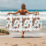 sea lion Seals jellyfish pattern Beach Towel