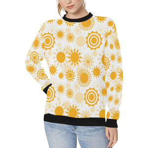 Sun design pattern Women's Crew Neck Sweatshirt