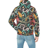 Colorful snake plant pattern Men's Padded Hooded Jacket