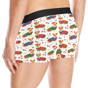 Corgi Christmas Pattern Men's All Over Print Boxer Briefs Men's Underwear