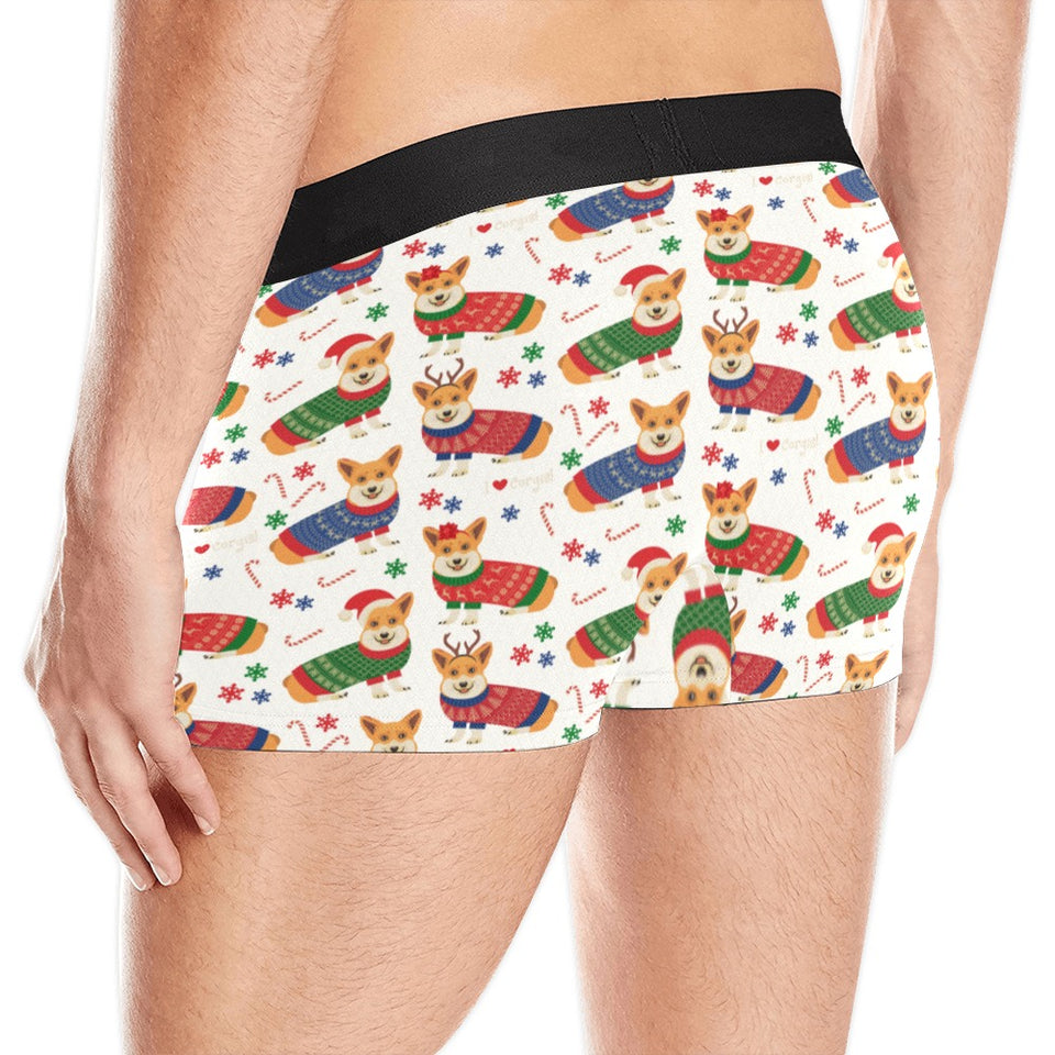 Corgi Christmas Pattern Men's All Over Print Boxer Briefs Men's Underwear