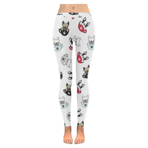 French bulldog cup paw pattern Women's Legging Fulfilled In US