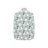 Cute Penguin pattern Women's Long Sleeve Polo Shirt