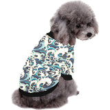 Japanese wave pattern All Over Print Pet Dog Round Neck Fuzzy Shirt